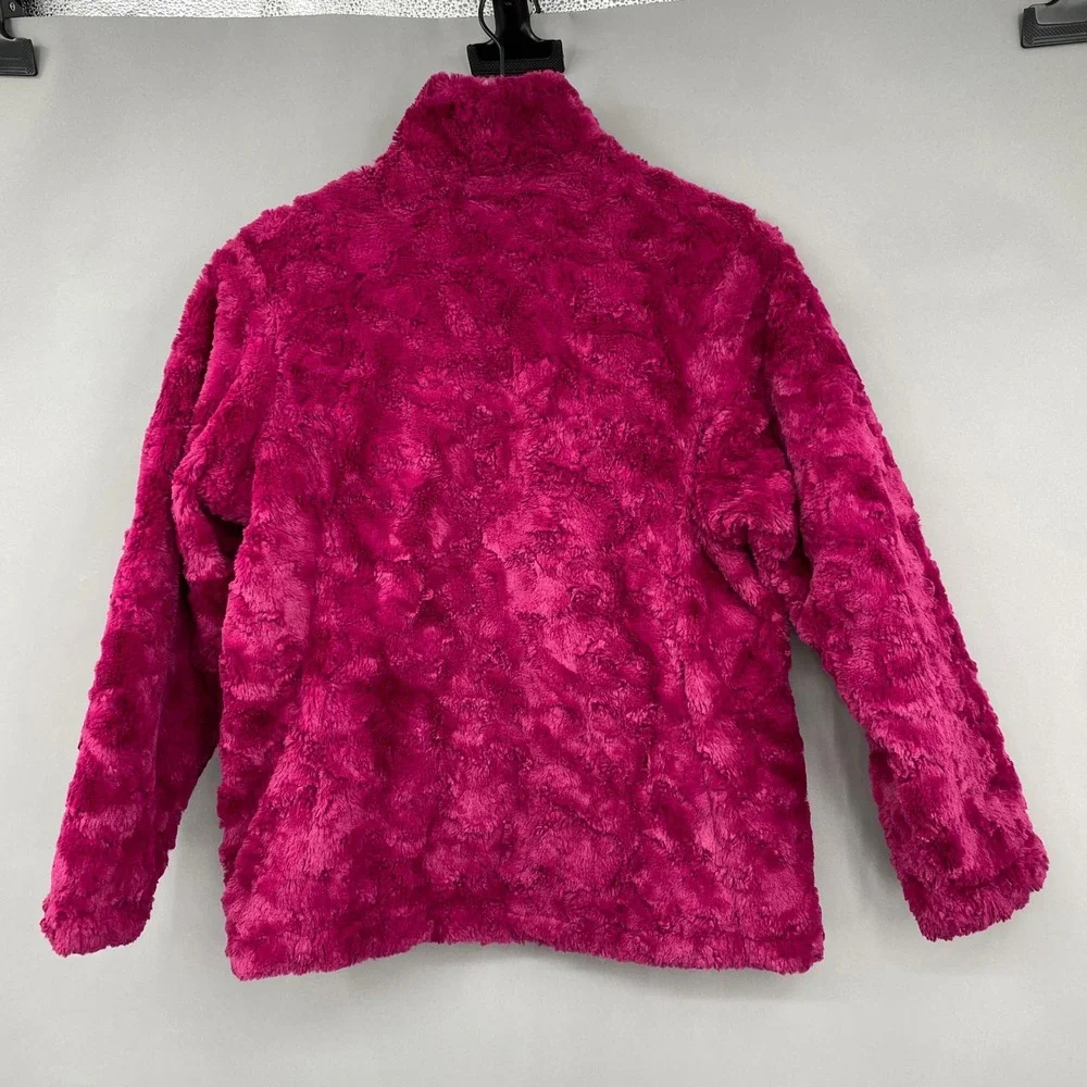 The North Face Reversible Mossbud Swirl Jacket Girls XL 18 Pink Butterfly Fleece